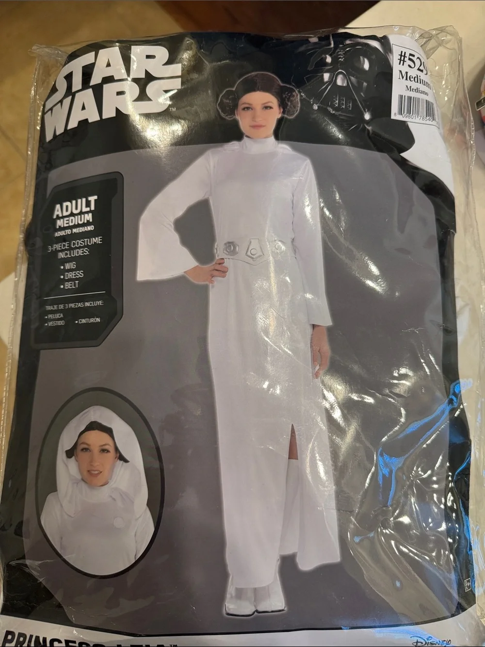 Star Wars Princess Leia Costume in White with Silver Belt Accents